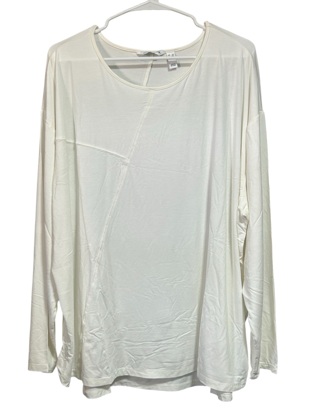 NWOT Peace Love World Cream Scoop Neck Long Sleeve Top